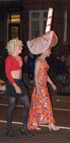 Giuliani supporters in traditional Giuliani head dresses